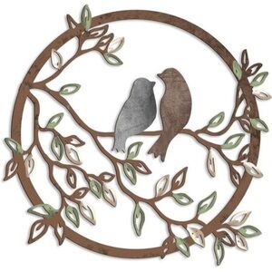 Ferraycle Metal Wall Art Bird on Tree Branch Bird Wall Silhouette Bird Wall Art